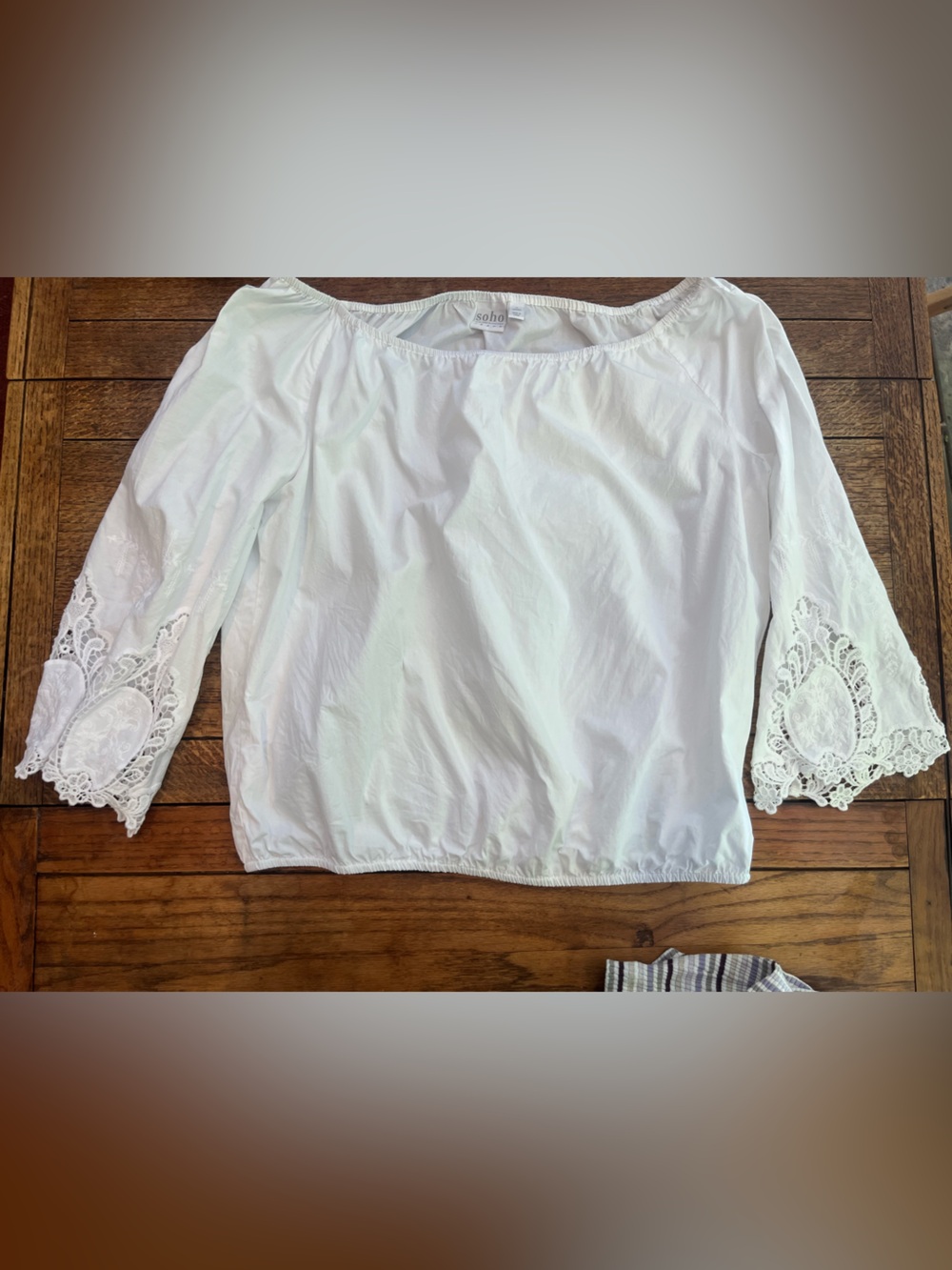 100% Cotton Lace Sleeve Chemise Top L rennfaire off shoulder cottagecore boho